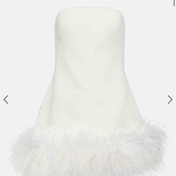 Safiyaa Rowan white feather dress detailing size 4 - Picture 4 of 16